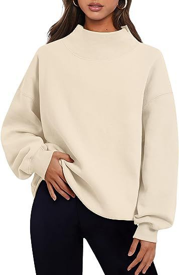 Women Clothing Neckline Slit Loose Casual Half Turtleneck Brushed Hoody - Yara fashion  74473542 Women Clothing Neckline Slit Loose Casual Half Turtleneck Brushed Hoody 