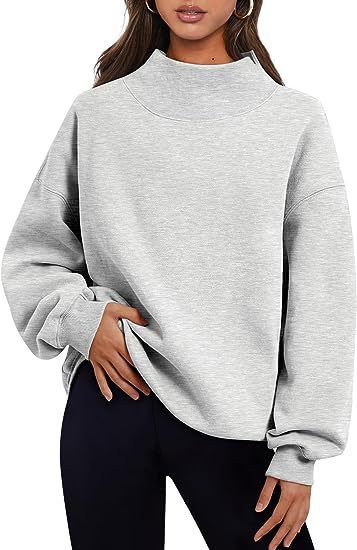 Women Clothing Neckline Slit Loose Casual Half Turtleneck Brushed Hoody - Yara fashion  23338560 Women Clothing Neckline Slit Loose Casual Half Turtleneck Brushed Hoody 