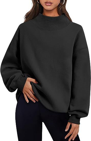 Women Clothing Neckline Slit Loose Casual Half Turtleneck Brushed Hoody - Yara fashion  90158336 Women Clothing Neckline Slit Loose Casual Half Turtleneck Brushed Hoody 