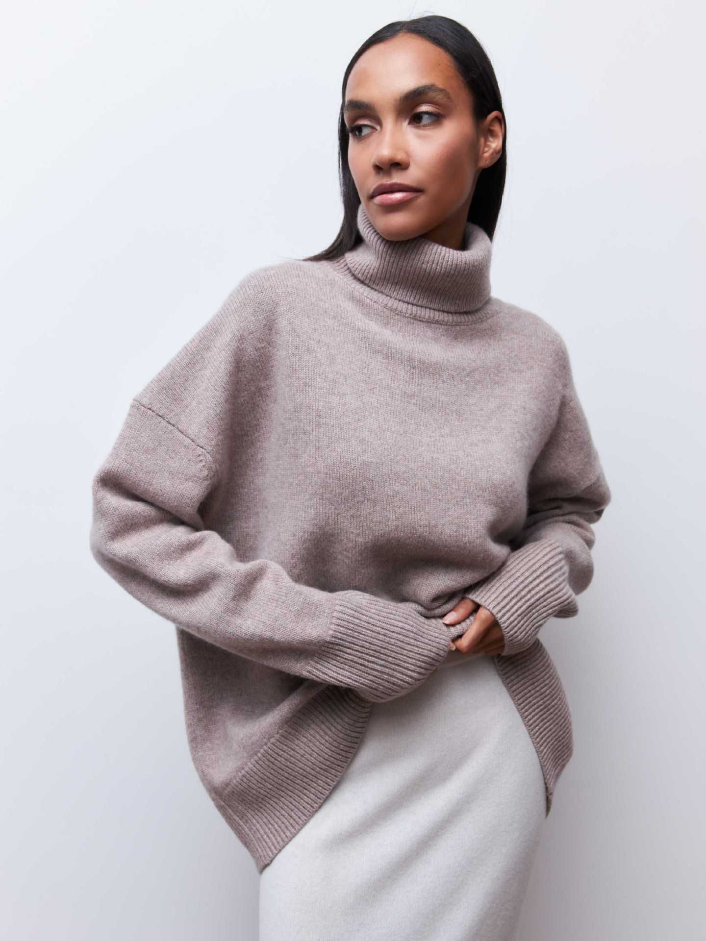 Women Clothing Two Collared Sweater Loose European Turtleneck Autumn Winter Anti Pilling Sweater - Yara fashion  64127576 Women Clothing Two Collared Sweater Loose European Turtleneck Autumn Winter Anti Pilling Sweater 