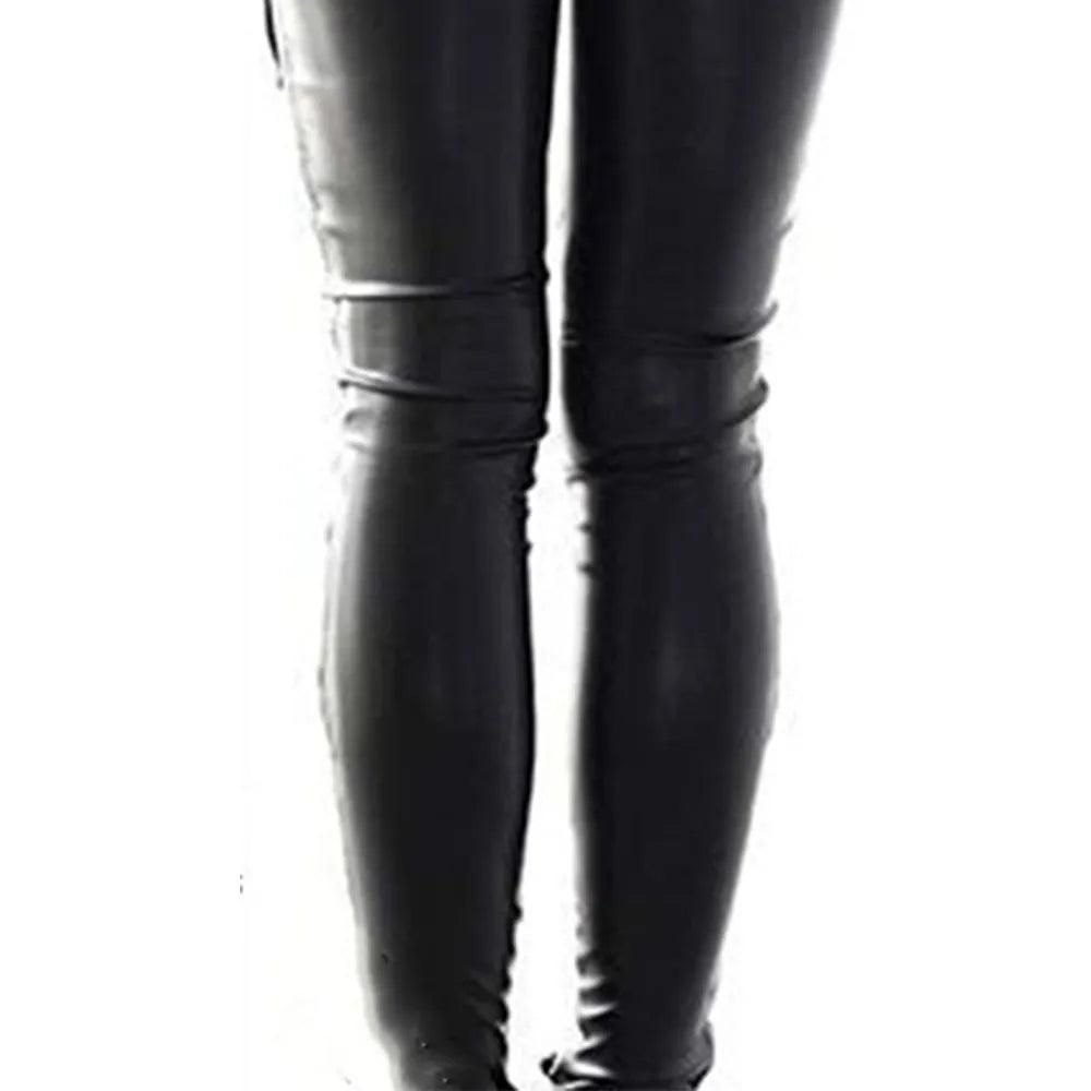 Women Pants Punk Rock Imitation Leather Pencil Pants - Yara fashion  55786474 Women Pants Punk Rock Imitation Leather Pencil Pants 