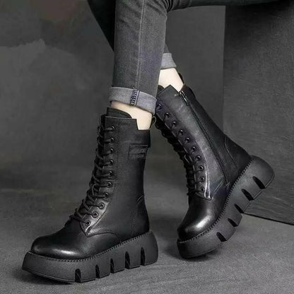 Women's All-match High-top Belt Buckle Vintage Martin Boots - Yara fashion  82750693 Women's All-match High-top Belt Buckle Vintage Martin Boots 