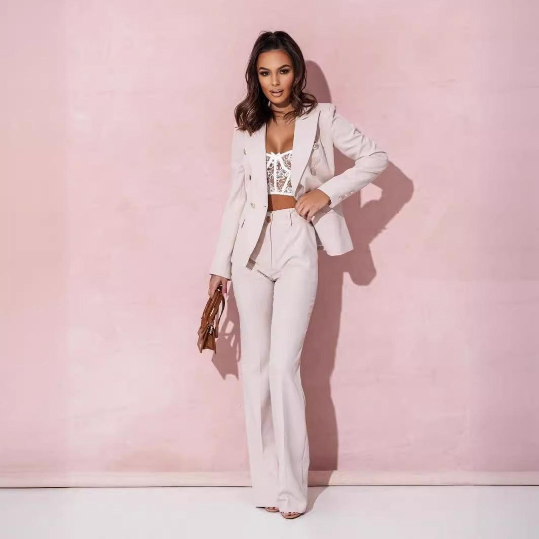 Women's Business Suit Double Breasted Suit - Yara fashion  53148017 Women's Business Suit Double Breasted Suit 