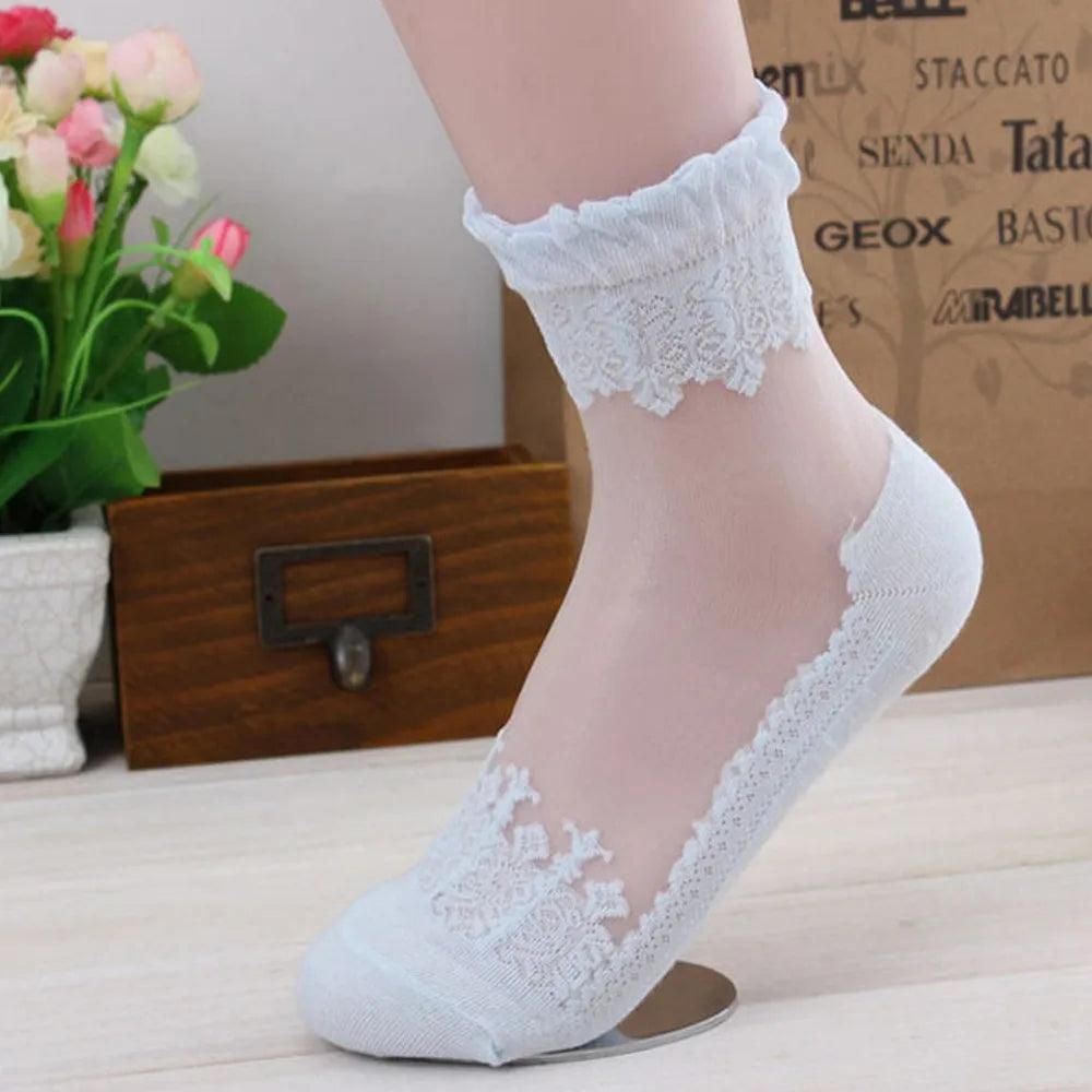 Women's Lace Socks 2023 Summer Fashion Sexy Transparent Loose Thin Socks Women Non-slip Ultra-thin Socks Female - Yara fashion  20582939 Women's Lace Socks 2023 Summer Fashion Sexy Transparent Loose Thin Socks Women Non-slip Ultra-thin Socks Female 