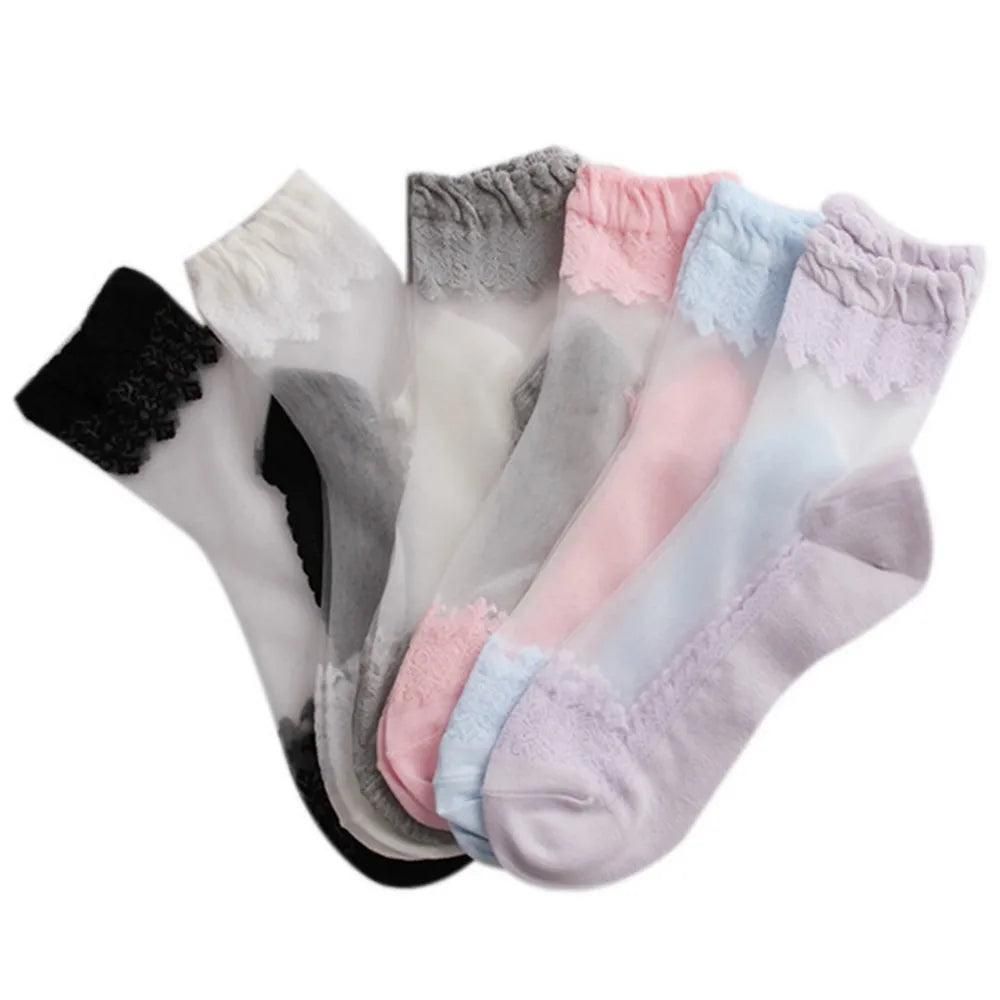 Women's Lace Socks 2023 Summer Fashion Sexy Transparent Loose Thin Socks Women Non-slip Ultra-thin Socks Female - Yara fashion  19137712 Women's Lace Socks 2023 Summer Fashion Sexy Transparent Loose Thin Socks Women Non-slip Ultra-thin Socks Female 