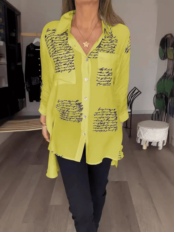 Women's New Fashion Letter Printed Shirt - Yara fashion  58145301 Women's New Fashion Letter Printed Shirt 