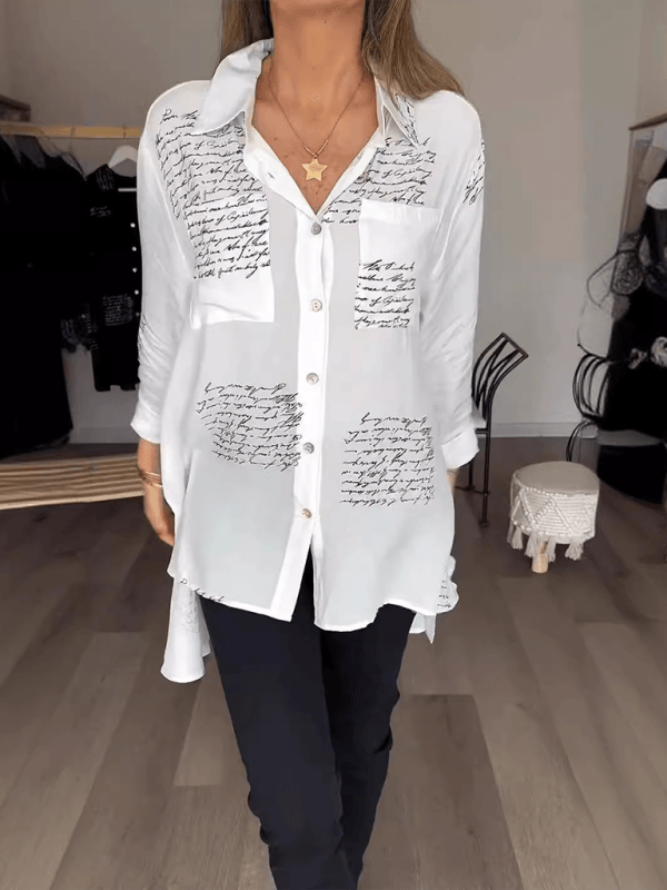 Women's New Fashion Letter Printed Shirt - Yara fashion  51897762 Women's New Fashion Letter Printed Shirt 