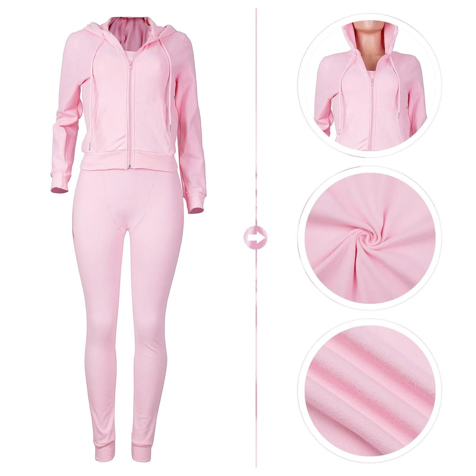 Women Thick Fleece 3 Piece Set Sweatpants & Vest & Hoodies Jackets Set Fall Winter Jogger Luxury Outfit Sweat suit Tracksuits - Yara fashion  37979019 Women Thick Fleece 3 Piece Set Sweatpants & Vest & Hoodies Jackets Set Fall Winter Jogger Luxury Outfit Sweat suit Tracksuits 