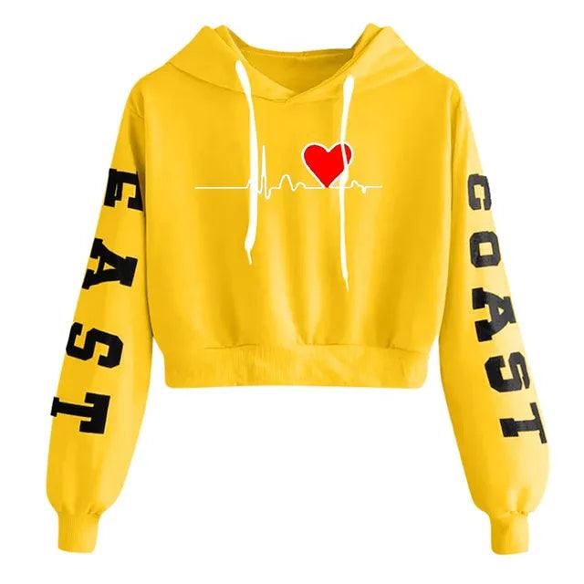 Y2K Letter Heart Print 90s Hoodie Woman Sweatshirt R Print Long Sleeve Short Tops Round Neck Sweatshirt Hooded Casual Daily Wear - Yara fashion  94739845 Y2K Letter Heart Print 90s Hoodie Woman Sweatshirt R Print Long Sleeve Short Tops Round Neck Sweatshirt Hooded Casual Daily Wear 