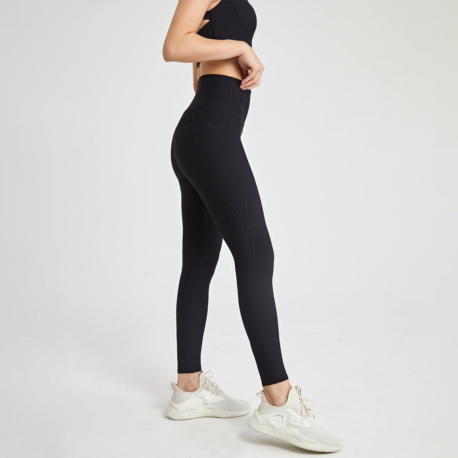 Autumn Winter Rib Nude Feel Yoga Pants Women No Embarrassment Line High Waist Hip Lift Stretch Fitness Sports Tight Trousers - Yara fashion  62262259 Autumn Winter Rib Nude Feel Yoga Pants Women No Embarrassment Line High Waist Hip Lift Stretch Fitness Sports Tight Trousers 