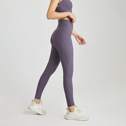 Autumn Winter Rib Nude Feel Yoga Pants Women No Embarrassment Line High Waist Hip Lift Stretch Fitness Sports Tight Trousers - Yara fashion  64217048 Autumn Winter Rib Nude Feel Yoga Pants Women No Embarrassment Line High Waist Hip Lift Stretch Fitness Sports Tight Trousers 