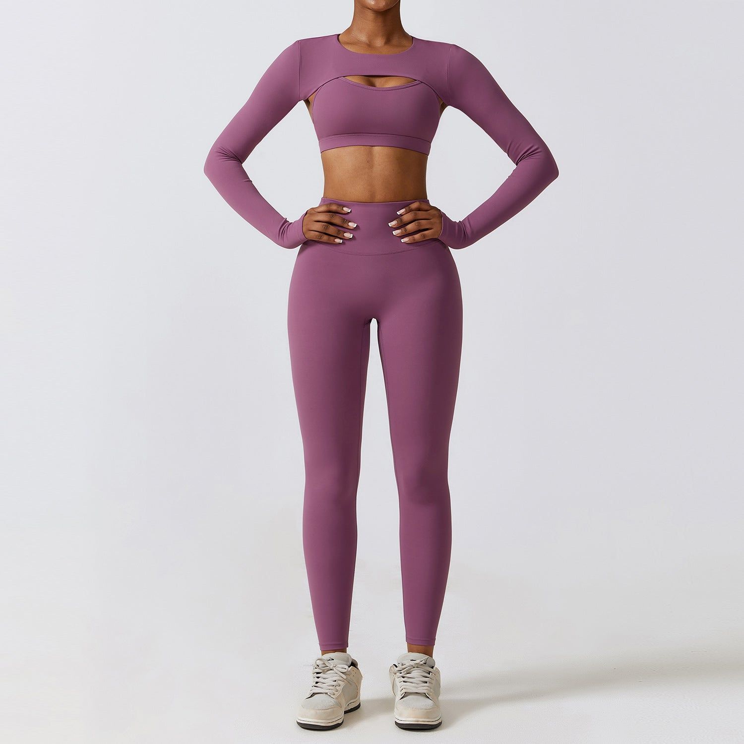 Autumn Winter Skinny Yoga Clothes Nude Feel Quick Drying Sports Suit Thin Fitness Clothes Three Piece Set - Yara fashion  44336629 Autumn Winter Skinny Yoga Clothes Nude Feel Quick Drying Sports Suit Thin Fitness Clothes Three Piece Set 