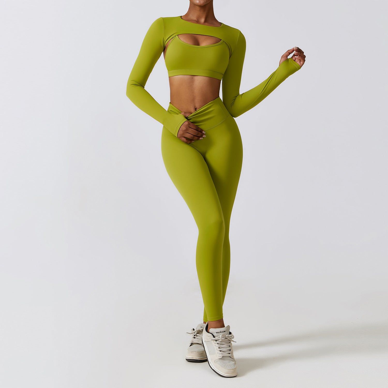 Autumn Winter Skinny Yoga Clothes Nude Feel Quick Drying Sports Suit Thin Fitness Clothes Three Piece Set - Yara fashion  96853608 Autumn Winter Skinny Yoga Clothes Nude Feel Quick Drying Sports Suit Thin Fitness Clothes Three Piece Set 