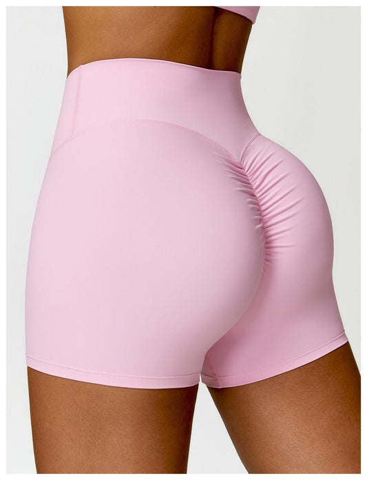 Brushed High Waist Yoga Shorts Belly Contracting Peach Hip Raise Running Fitness Pants Slim Fit Sports Shorts - Yara fashion  66765966 Brushed High Waist Yoga Shorts Belly Contracting Peach Hip Raise Running Fitness Pants Slim Fit Sports Shorts 