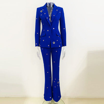 Goods Stars Heavy Industry Metal Hole One Button Blazer Trousers Suit Two Pieces - Yara fashion  48759928 Goods Stars Heavy Industry Metal Hole One Button Blazer Trousers Suit Two Pieces 