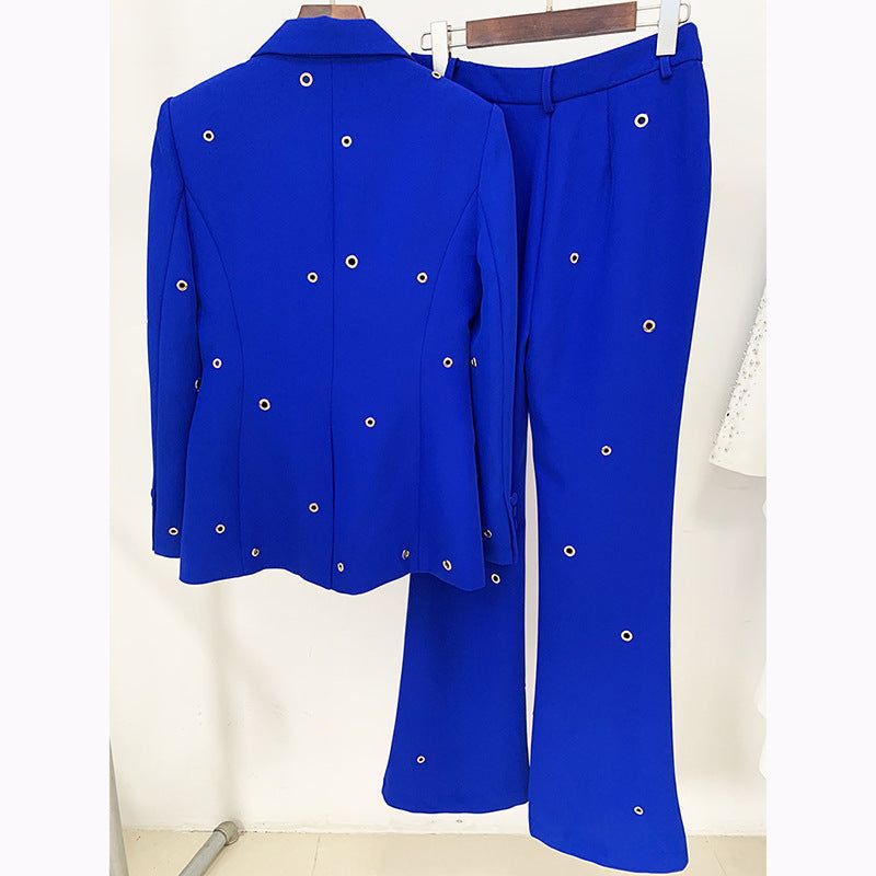 Goods Stars Heavy Industry Metal Hole One Button Blazer Trousers Suit Two Pieces - Yara fashion  54654346 Goods Stars Heavy Industry Metal Hole One Button Blazer Trousers Suit Two Pieces 