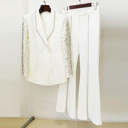 Heavy Industry Beads Diamond Blazer Split Trousers Suit Two Piece Suit - Yara fashion  87387072 Heavy Industry Beads Diamond Blazer Split Trousers Suit Two Piece Suit 