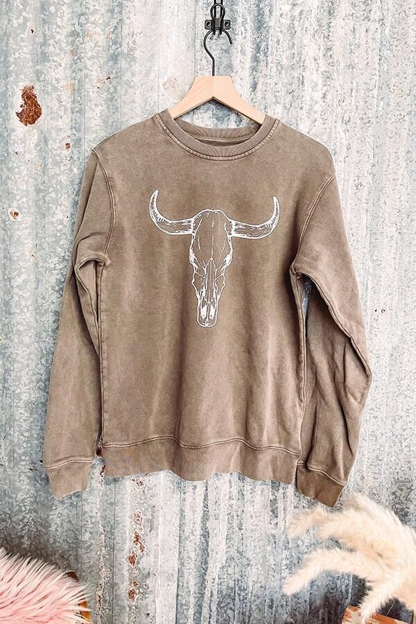 Ladies Cotton Cow Head Glue Printing Pullover Sweater - Yara fashion  3826385 Ladies Cotton Cow Head Glue Printing Pullover Sweater 