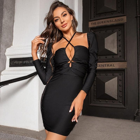 Sexy Slim Fit Dress Women Lace See through Hip Dress Women - Yara fashion  88137117 Sexy Slim Fit Dress Women Lace See through Hip Dress Women 