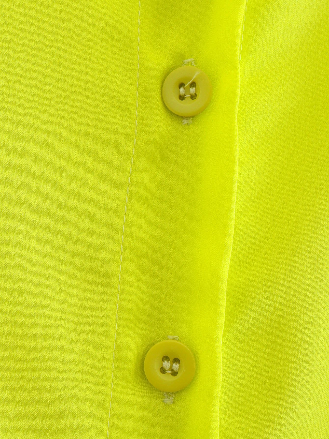 Spring Women Bright Yellow Satin Texture Shirt Top - Yara fashion  34593743 Spring Women Bright Yellow Satin Texture Shirt Top 