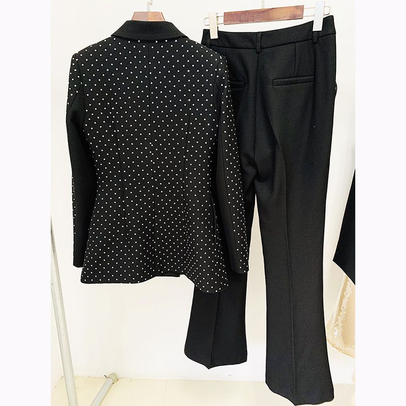 Star Rhinestone Blazer Bootcut Pants Suit Two Piece Set - Yara fashion  59301781 Star Rhinestone Blazer Bootcut Pants Suit Two Piece Set 