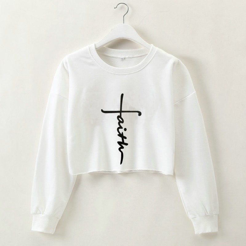 Street Autumn Winter Women Wear Sweater Letter Graphic Print Cropped Long Sleeves Round Neck Top Women - Yara fashion  97380036 Street Autumn Winter Women Wear Sweater Letter Graphic Print Cropped Long Sleeves Round Neck Top Women 