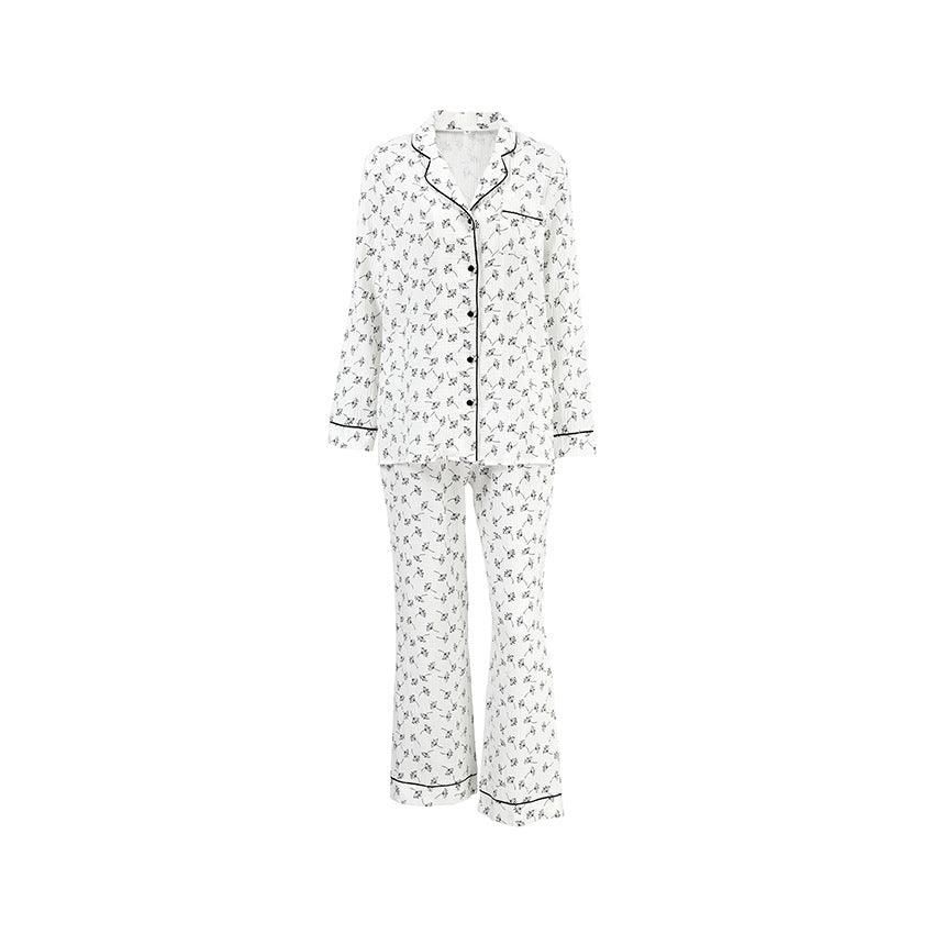 utAutumn Ce Printed Pajamas Two Piece Cotton Cardigan Cute Casual Long Sleeve Ladies Home wear - Yara fashion  60908270 utAutumn Ce Printed Pajamas Two Piece Cotton Cardigan Cute Casual Long Sleeve Ladies Home wear 