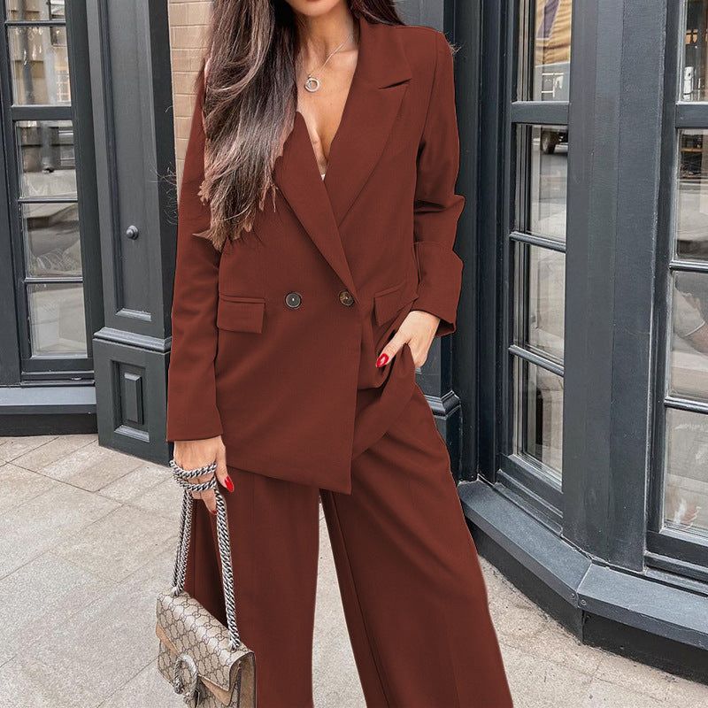 Women Clothing Autumn Winter Casual Two Piece Set Blazer Suit Set - Yara fashion  7827180 Women Clothing Autumn Winter Casual Two Piece Set Blazer Suit Set 