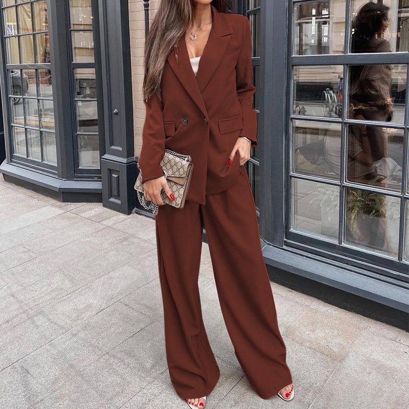 Women Clothing Autumn Winter Casual Two Piece Set Blazer Suit Set - Yara fashion  73213181 Women Clothing Autumn Winter Casual Two Piece Set Blazer Suit Set 