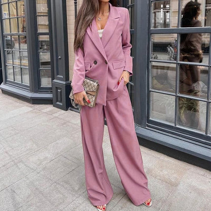 Women Clothing Autumn Winter Casual Two Piece Set Blazer Suit Set - Yara fashion  72692002 Women Clothing Autumn Winter Casual Two Piece Set Blazer Suit Set 