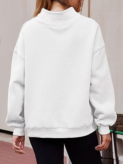 Women Clothing Neckline Slit Loose Casual Half Turtleneck Brushed Hoody - Yara fashion  95249630 Women Clothing Neckline Slit Loose Casual Half Turtleneck Brushed Hoody 