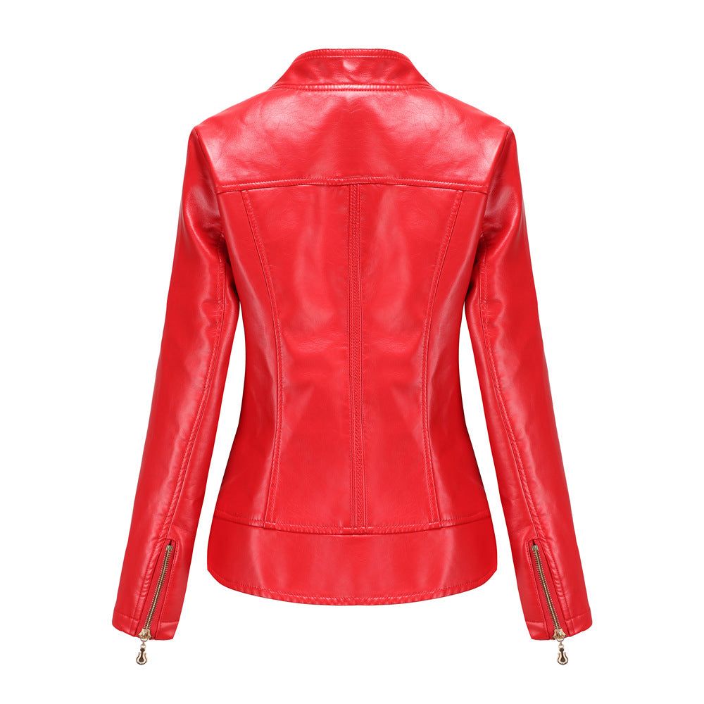 Women Faux Leather Thin Spring Autumn Coat Women Jacket Casual Clothing - Yara fashion  46520658 Women Faux Leather Thin Spring Autumn Coat Women Jacket Casual Clothing 