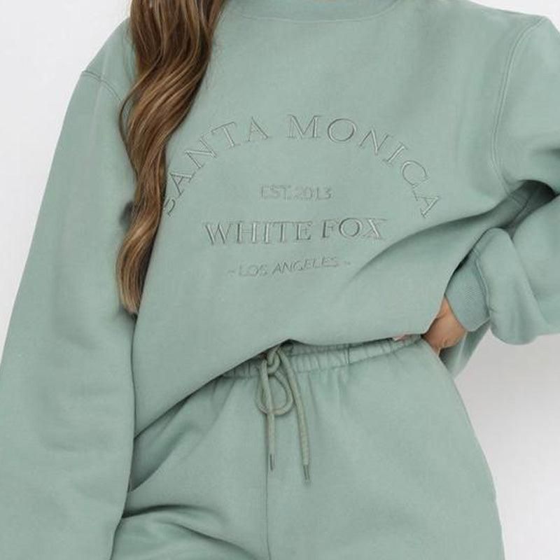 Women Sweater Letter Graphic Embroidery Loose Casual Long Sleeves Fleece Pullover - Yara fashion  93066187 Women Sweater Letter Graphic Embroidery Loose Casual Long Sleeves Fleece Pullover 